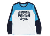 Parish Nation Blue & White Men's Script Long Sleeve T-Shirt